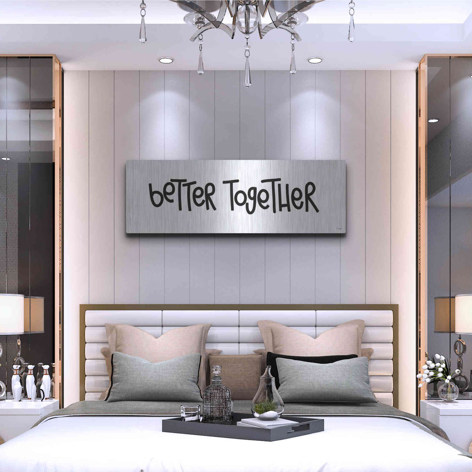 Luxe Metal Art 'Better Together' by Jaxn Blvd., Metal Wall Art,48x16