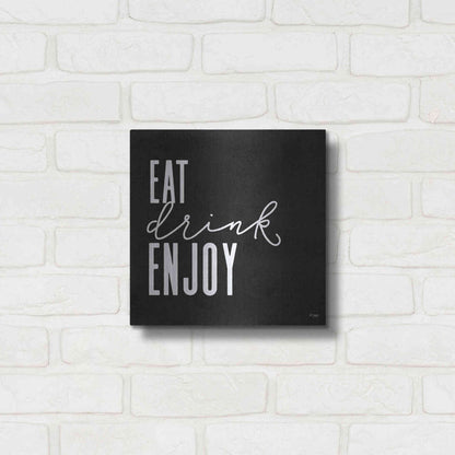 Luxe Metal Art 'Eat, Drink, Enjoy   ' by Jaxn Blvd., Metal Wall Art,12x12