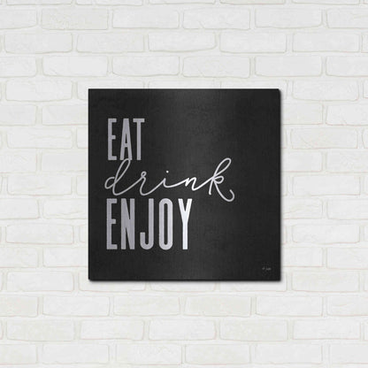 Luxe Metal Art 'Eat, Drink, Enjoy   ' by Jaxn Blvd., Metal Wall Art,24x24
