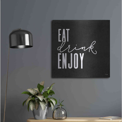 Luxe Metal Art 'Eat, Drink, Enjoy   ' by Jaxn Blvd., Metal Wall Art,24x24