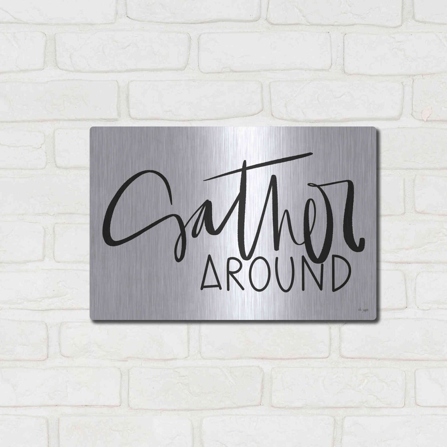 Luxe Metal Art 'Gather Around   ' by Jaxn Blvd., Metal Wall Art,16x12
