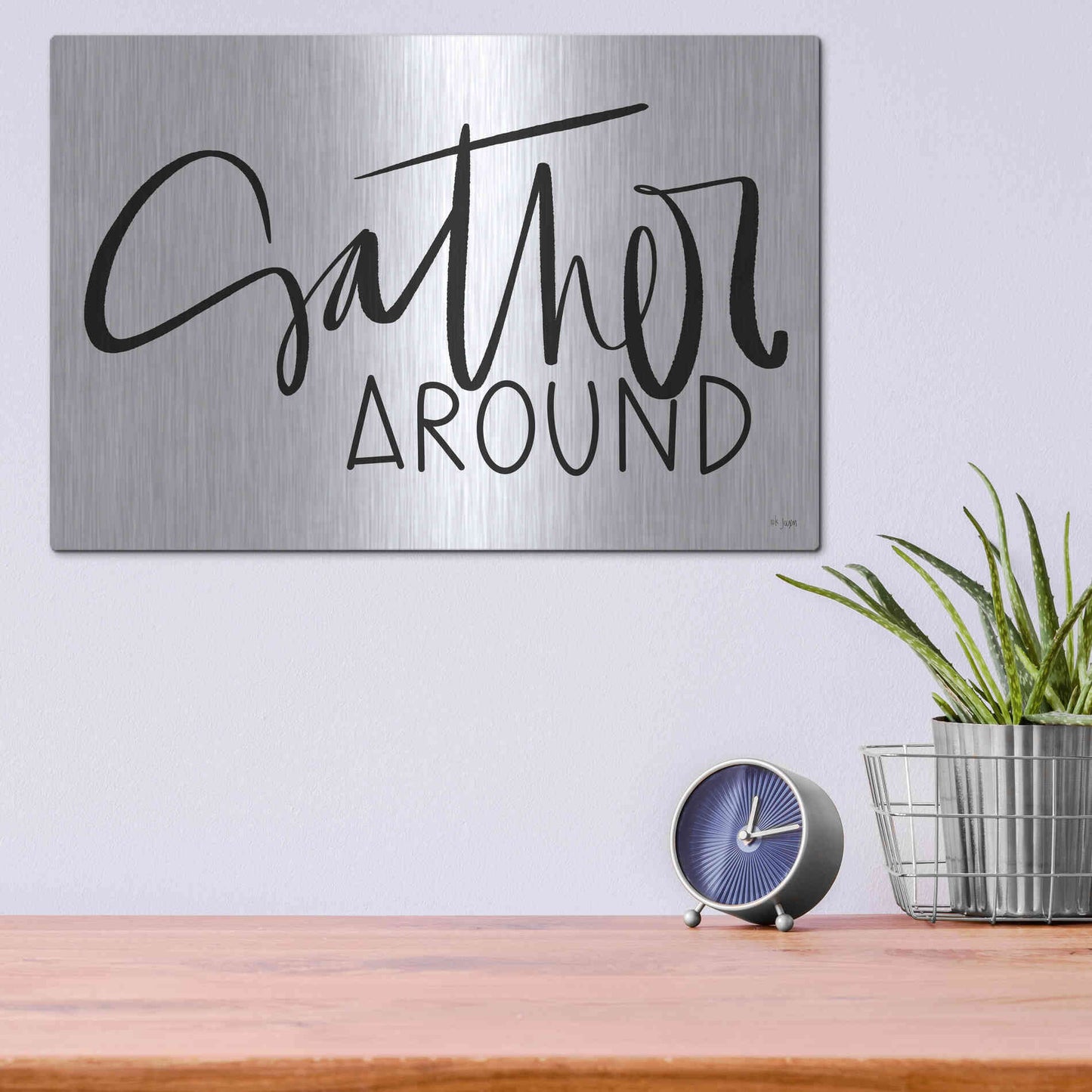 Luxe Metal Art 'Gather Around   ' by Jaxn Blvd., Metal Wall Art,16x12