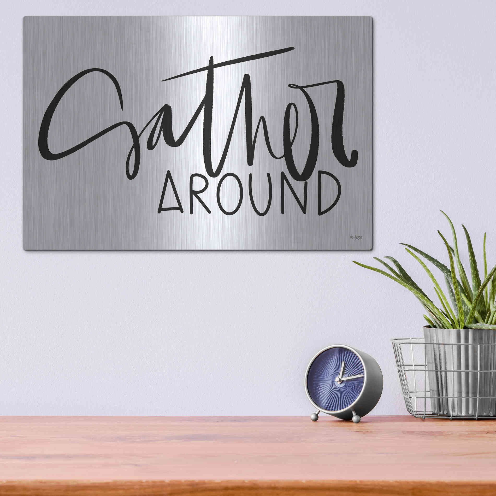 Luxe Metal Art 'Gather Around   ' by Jaxn Blvd., Metal Wall Art,16x12