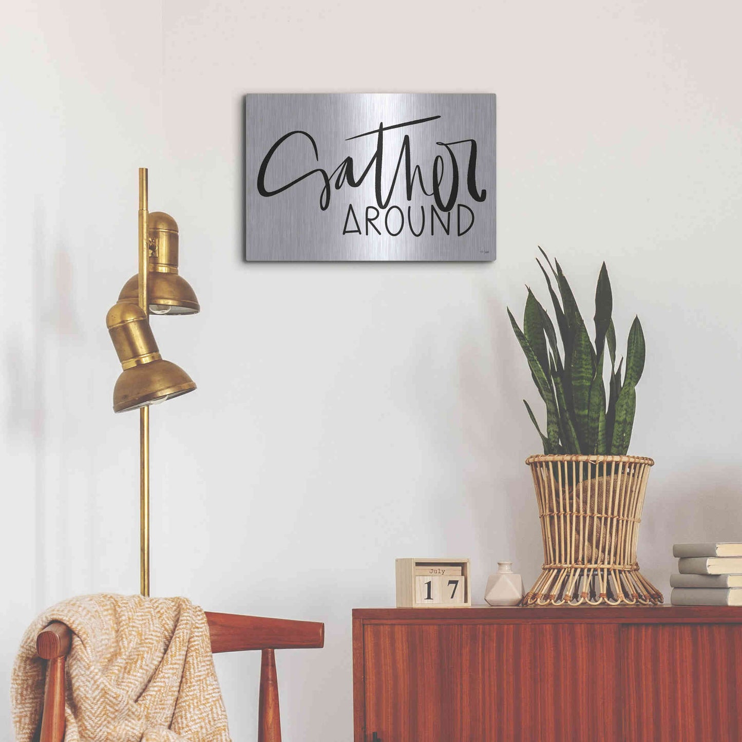 Luxe Metal Art 'Gather Around   ' by Jaxn Blvd., Metal Wall Art,24x16