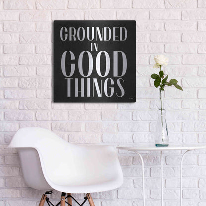 Luxe Metal Art 'Grounded in Good Things' by Jaxn Blvd., Metal Wall Art,24x24