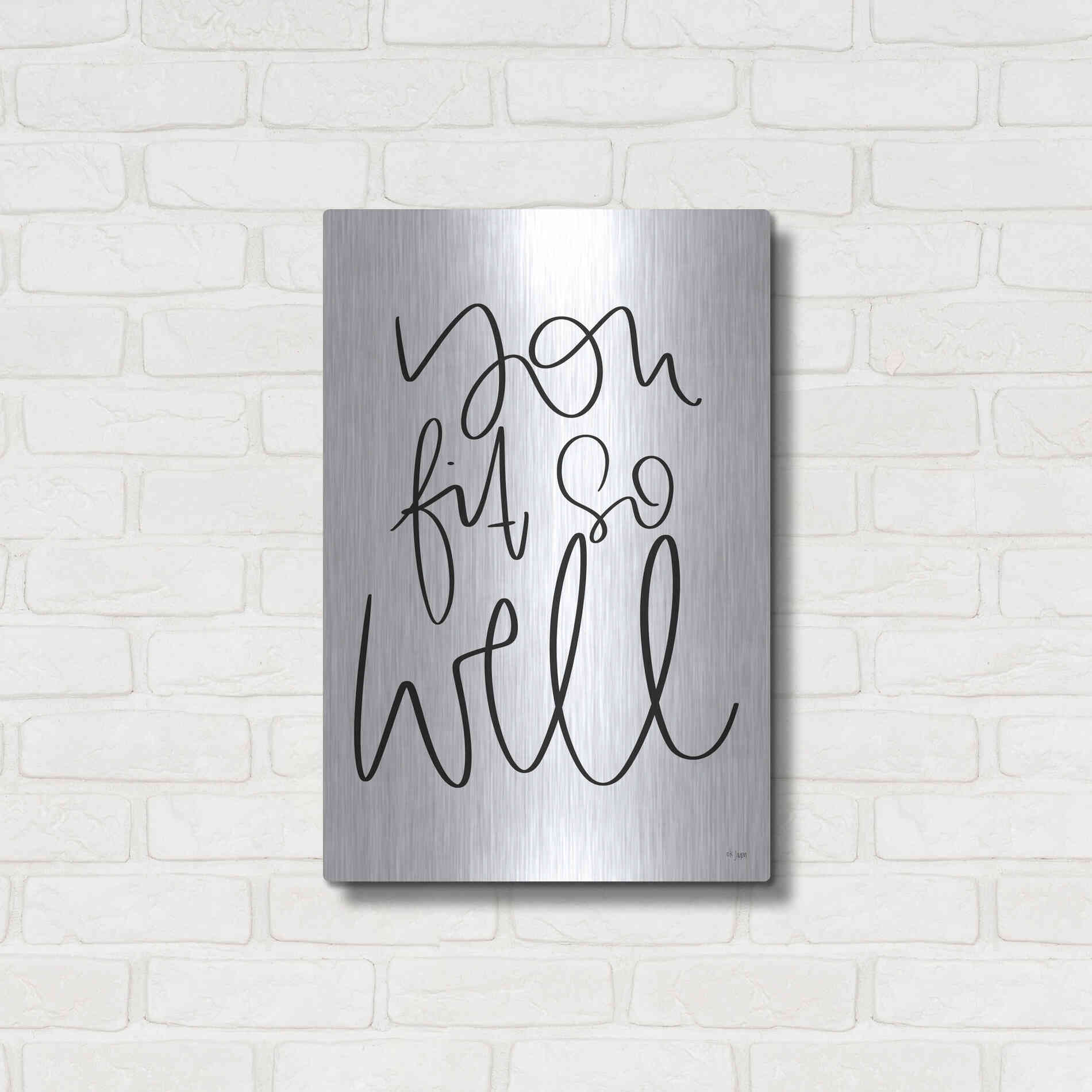 Luxe Metal Art 'You Fit So Well' by Jaxn Blvd., Metal Wall Art,16x24
