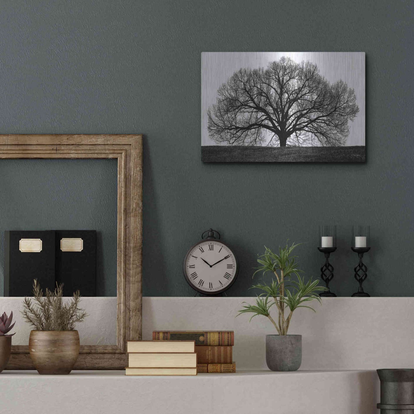 Luxe Metal Art 'The Tree' by John Jones, Metal Wall Art,16x12