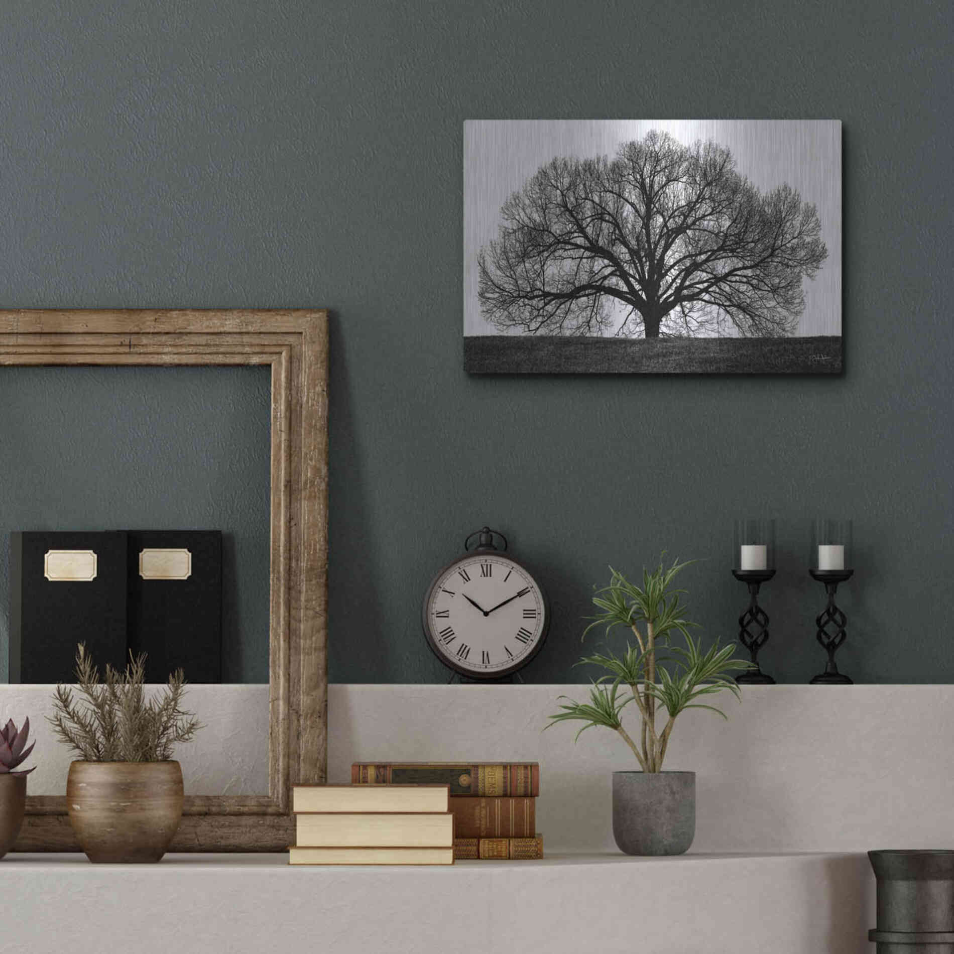 Luxe Metal Art 'The Tree' by John Jones, Metal Wall Art,16x12