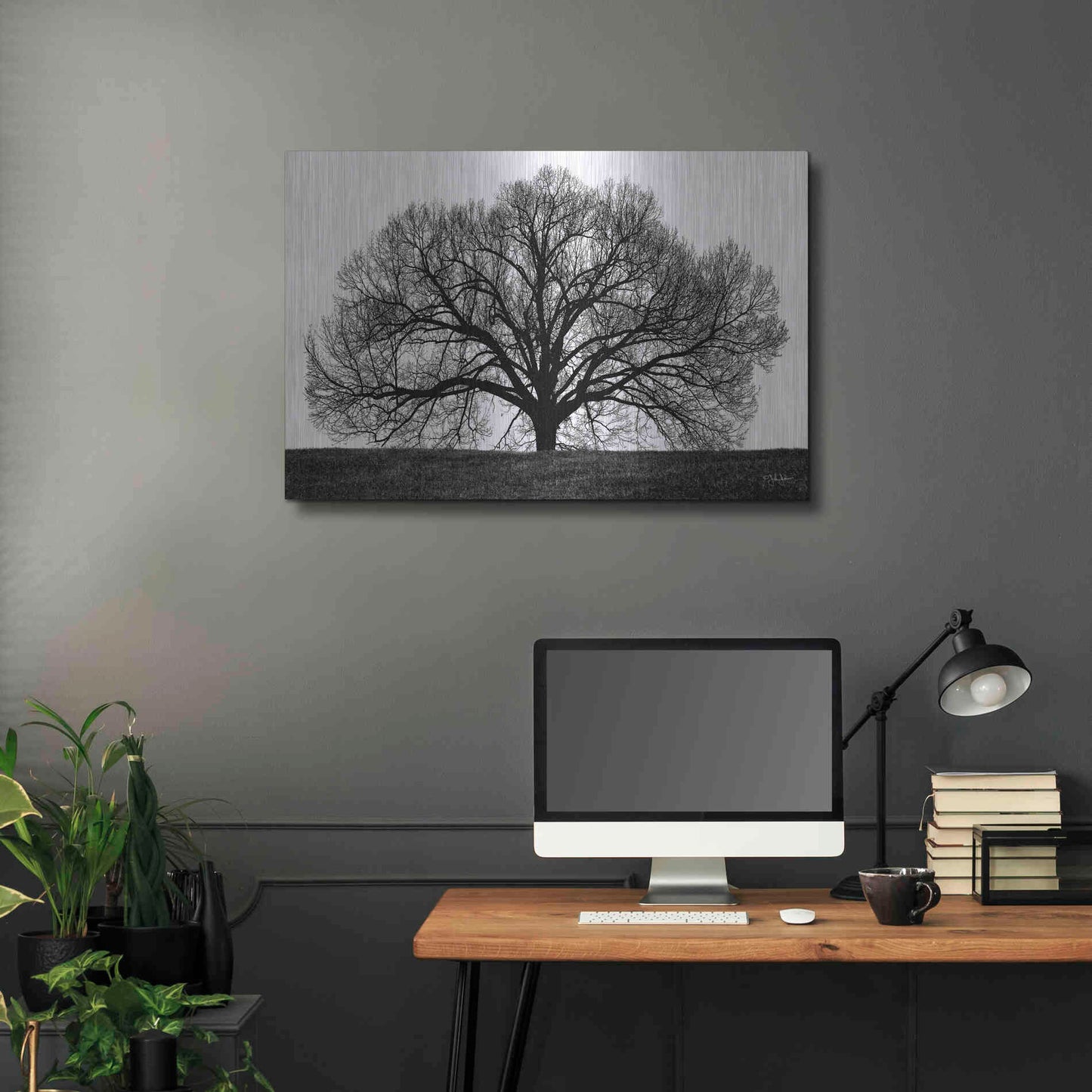 Luxe Metal Art 'The Tree' by John Jones, Metal Wall Art,36x24