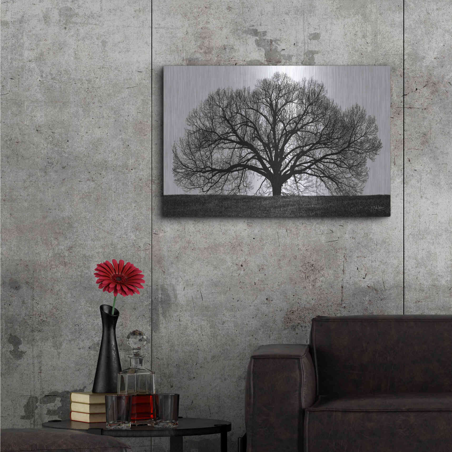 Luxe Metal Art 'The Tree' by John Jones, Metal Wall Art,36x24