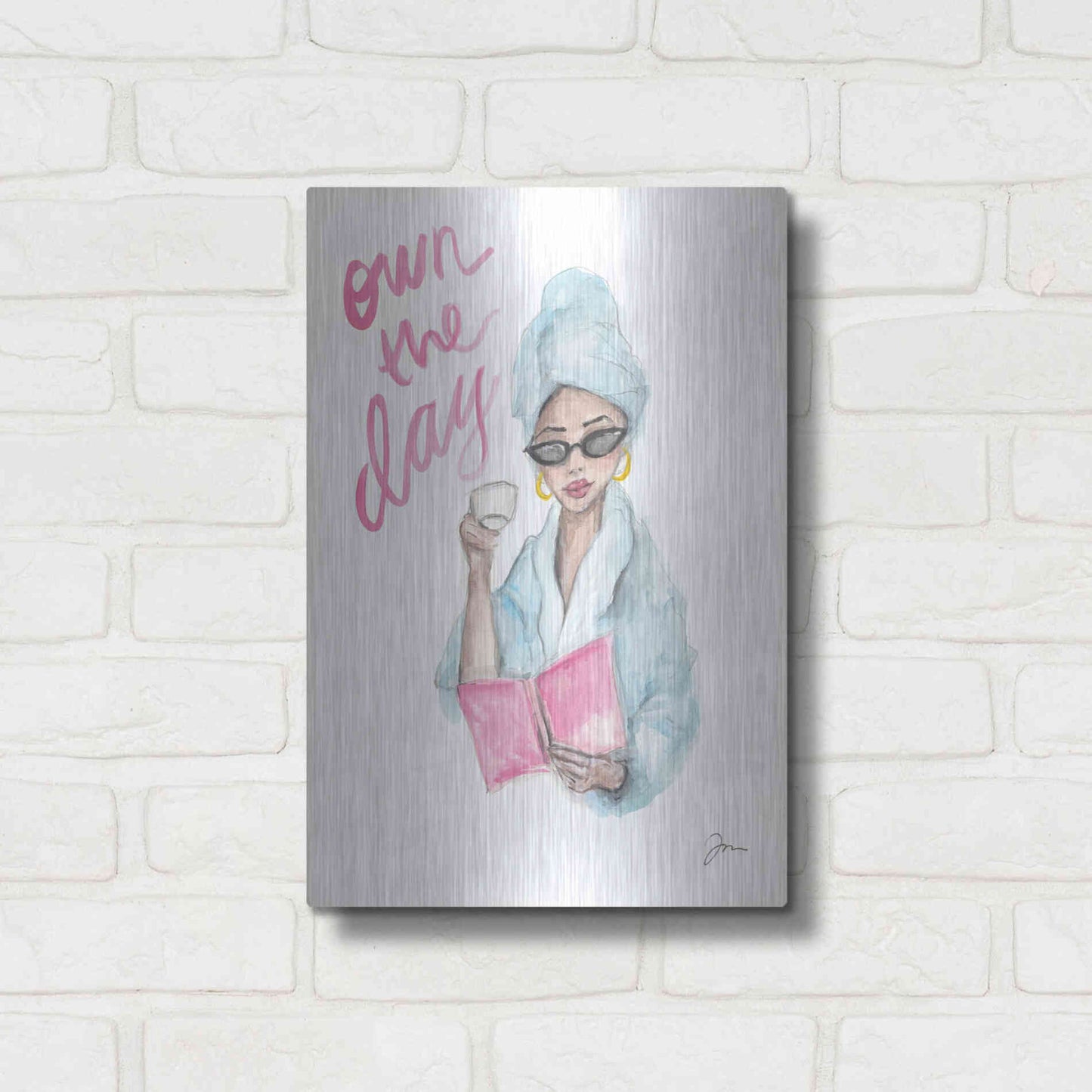 Luxe Metal Art 'Own the Day   ' by Jessica Mingo, Metal Wall Art,12x16