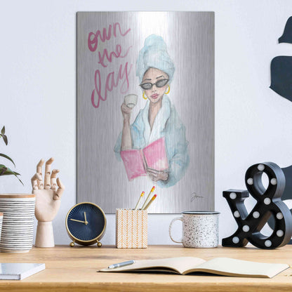 Luxe Metal Art 'Own the Day   ' by Jessica Mingo, Metal Wall Art,12x16