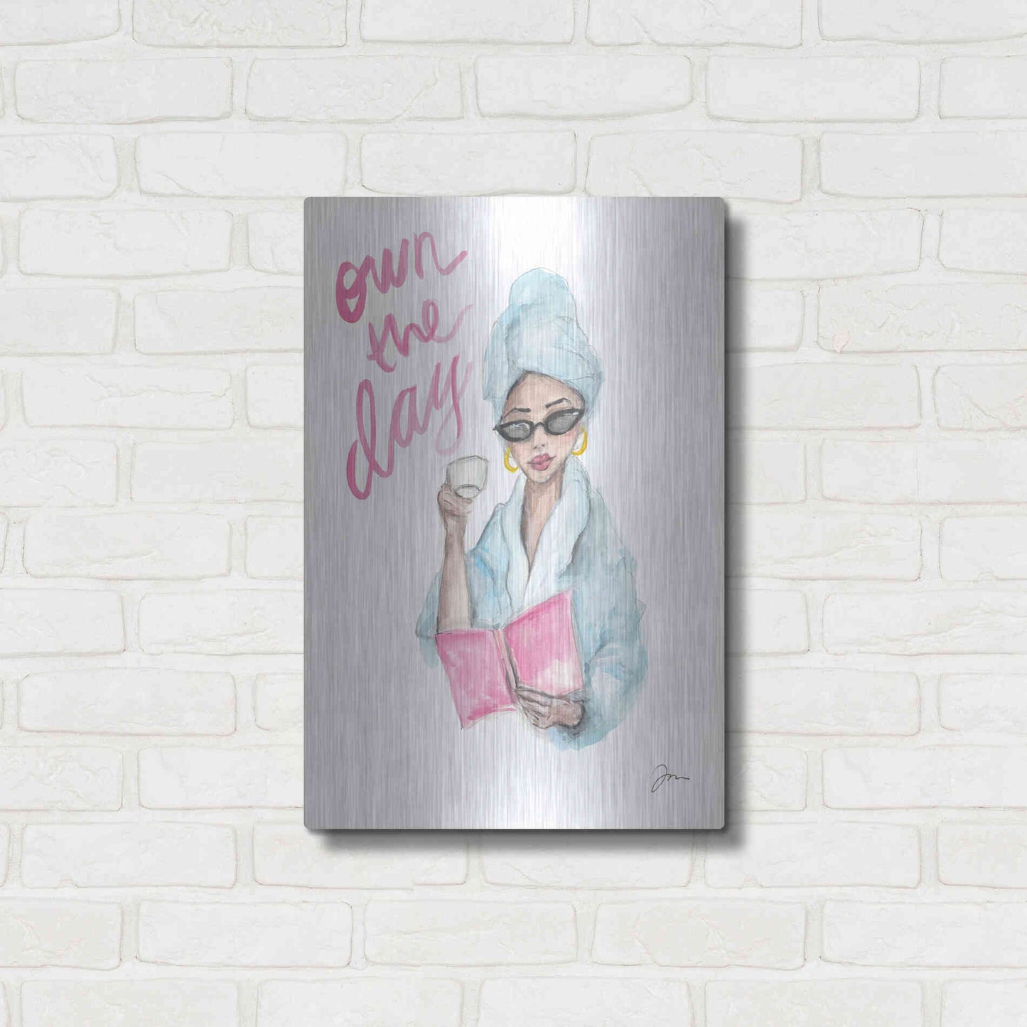 Luxe Metal Art 'Own the Day   ' by Jessica Mingo, Metal Wall Art,16x24