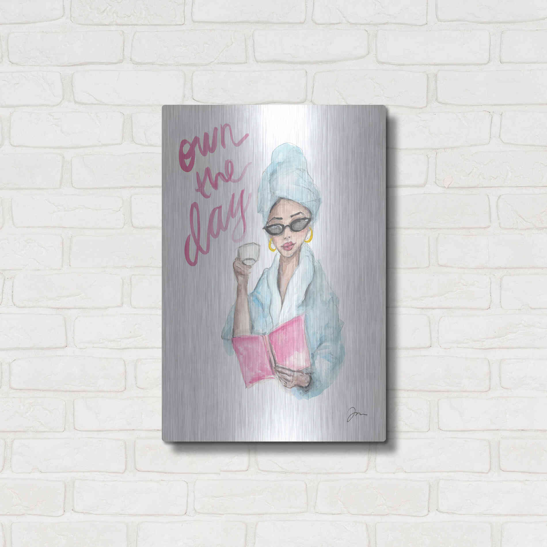 Luxe Metal Art 'Own the Day   ' by Jessica Mingo, Metal Wall Art,16x24