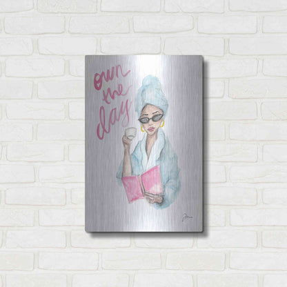 Luxe Metal Art 'Own the Day   ' by Jessica Mingo, Metal Wall Art,16x24