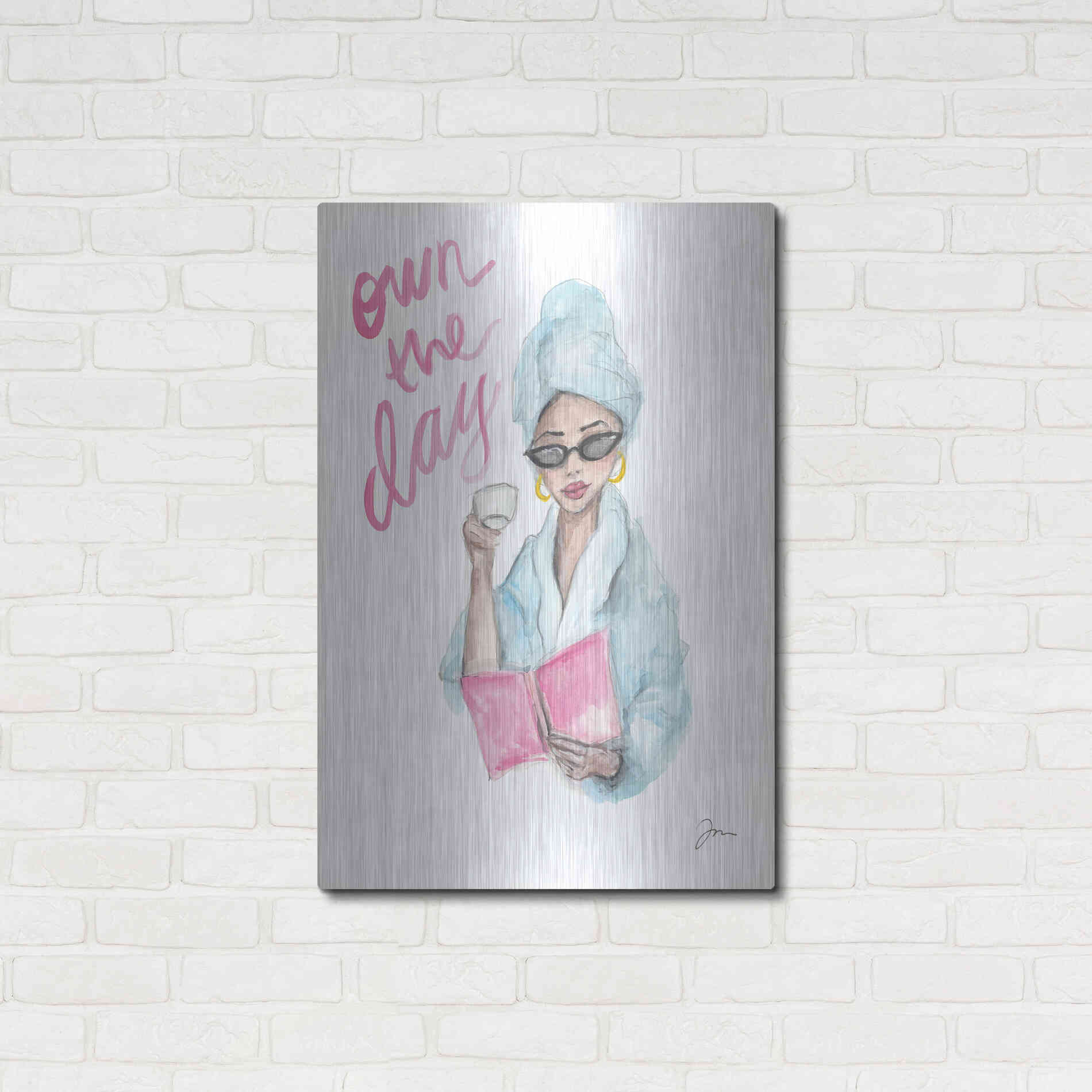 Luxe Metal Art 'Own the Day   ' by Jessica Mingo, Metal Wall Art,24x36