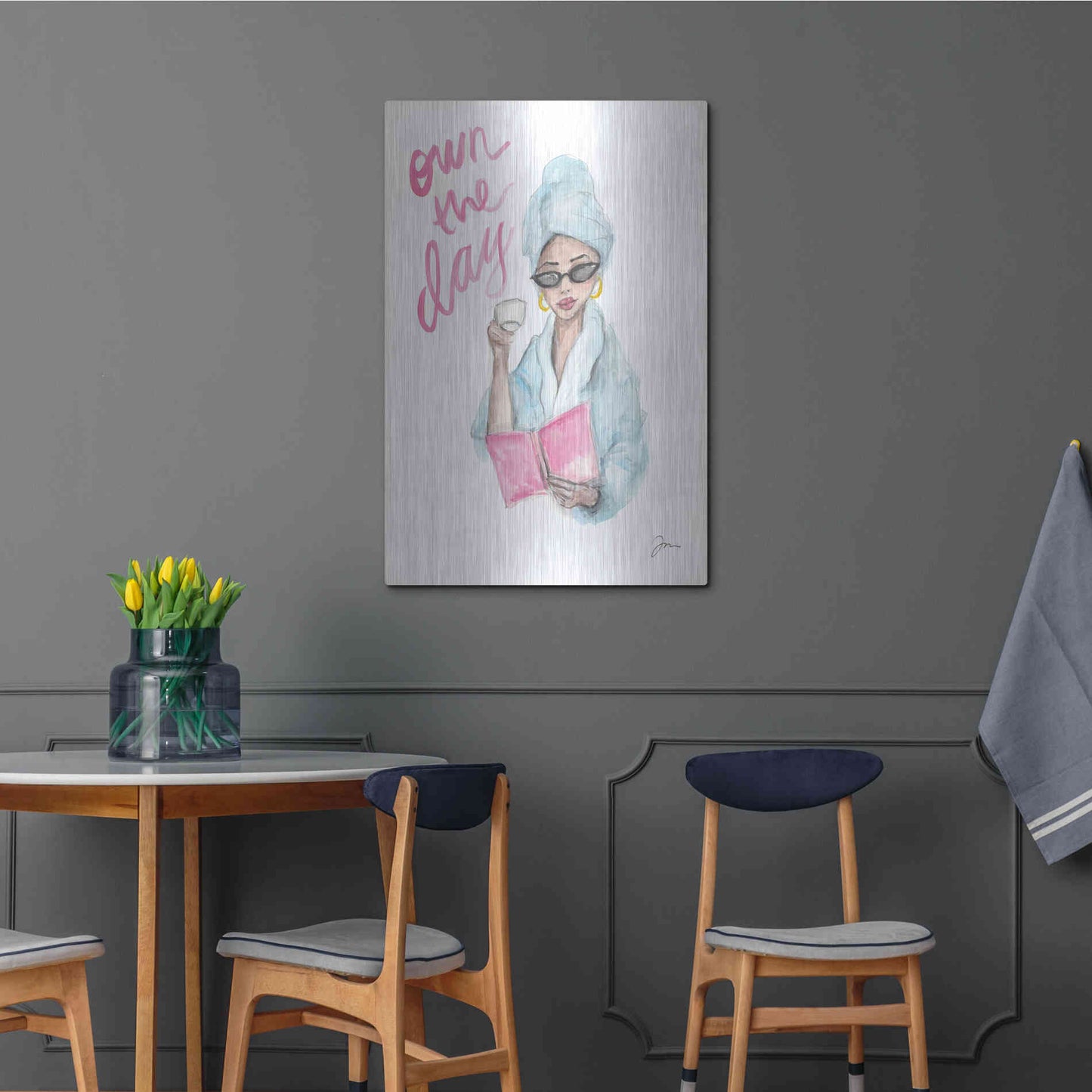 Luxe Metal Art 'Own the Day   ' by Jessica Mingo, Metal Wall Art,24x36