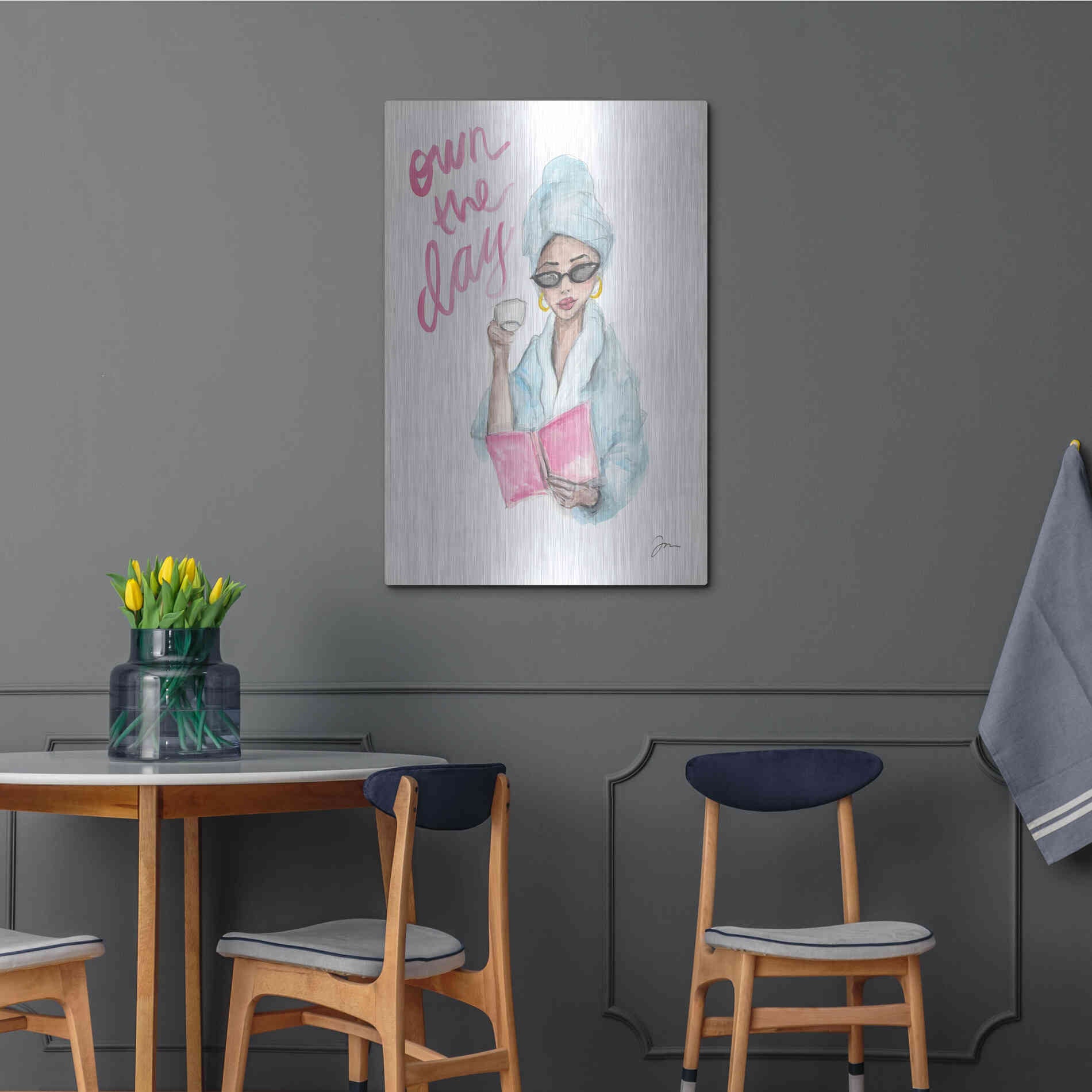 Luxe Metal Art 'Own the Day   ' by Jessica Mingo, Metal Wall Art,24x36