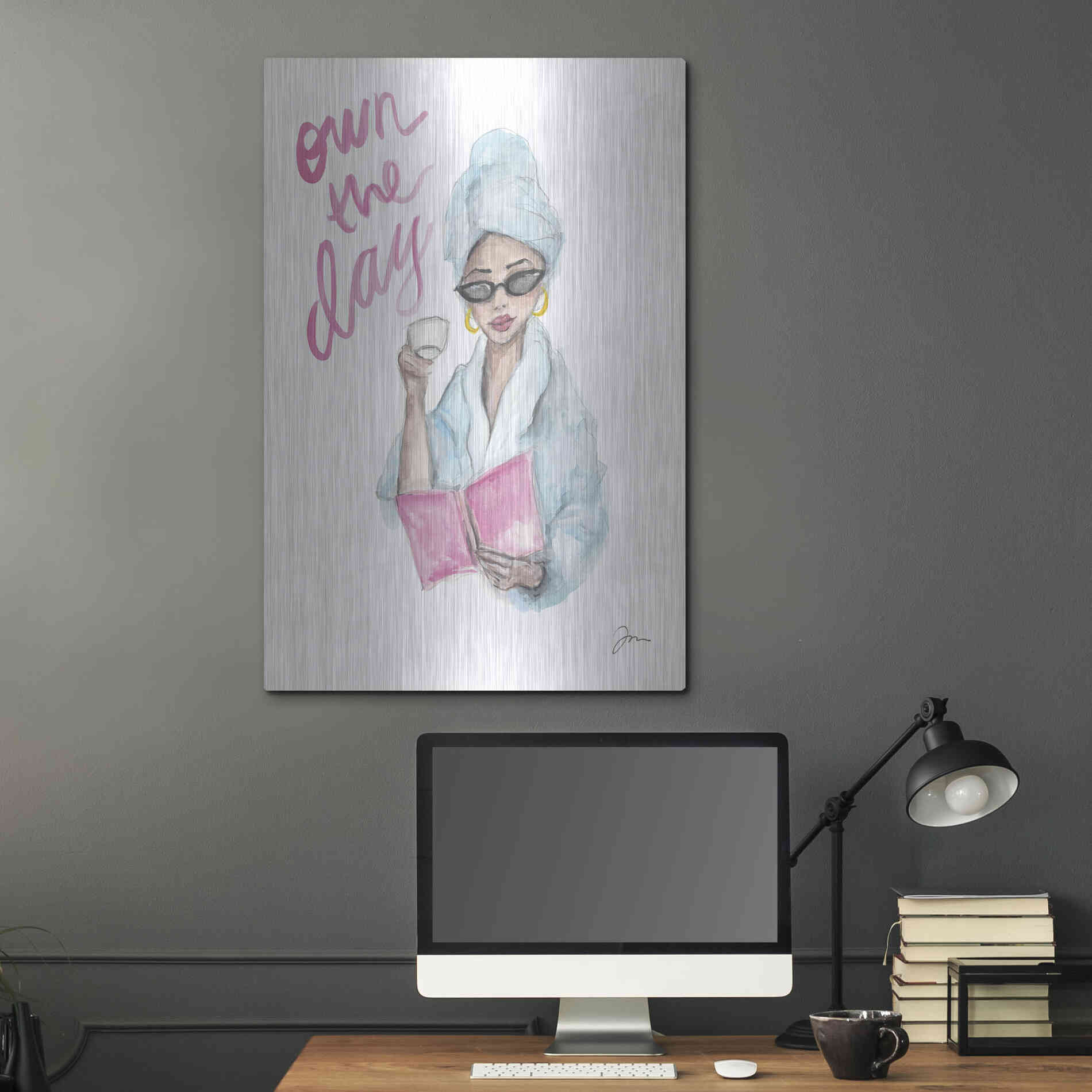 Luxe Metal Art 'Own the Day   ' by Jessica Mingo, Metal Wall Art,24x36