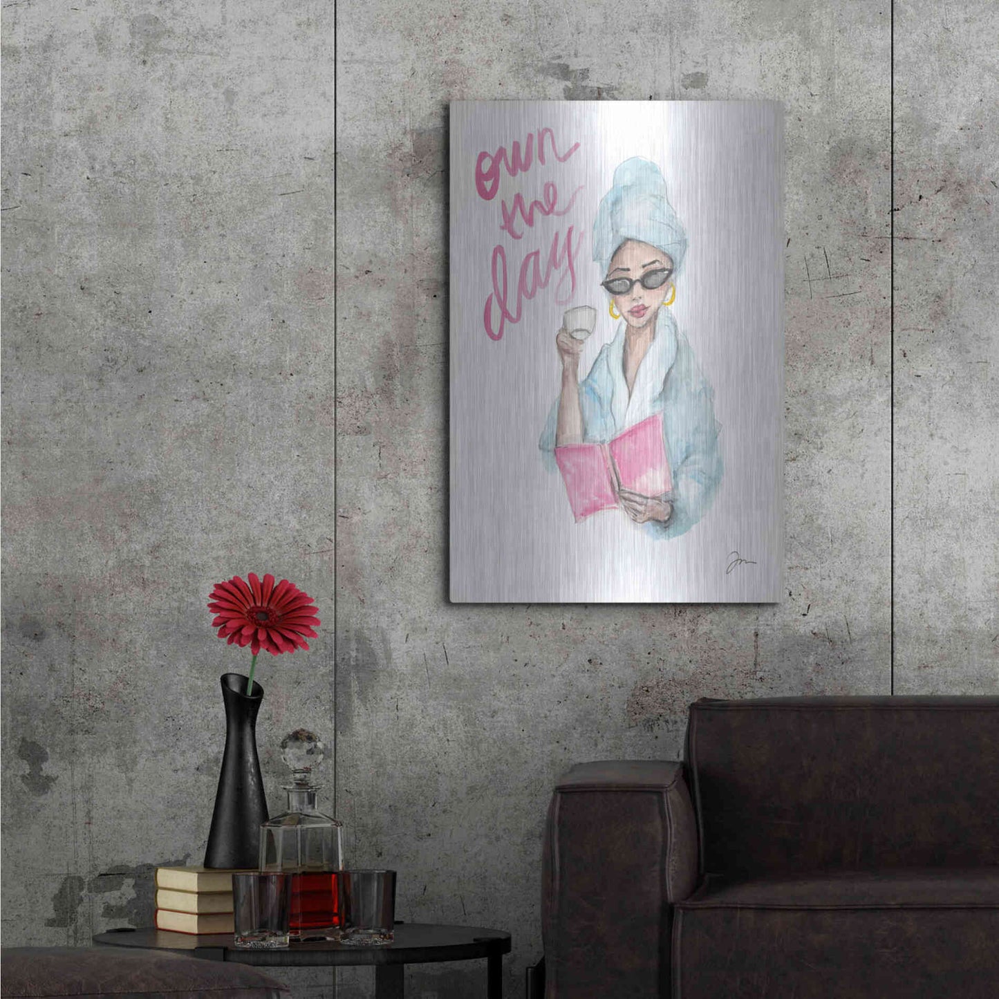 Luxe Metal Art 'Own the Day   ' by Jessica Mingo, Metal Wall Art,24x36