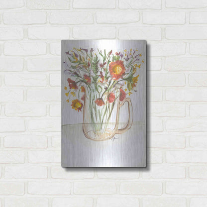 Luxe Metal Art 'Buttermilk Farm Florals' by Jessica Mingo, Metal Wall Art,16x24