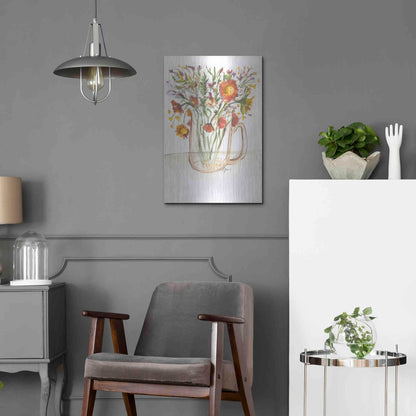 Luxe Metal Art 'Buttermilk Farm Florals' by Jessica Mingo, Metal Wall Art,16x24