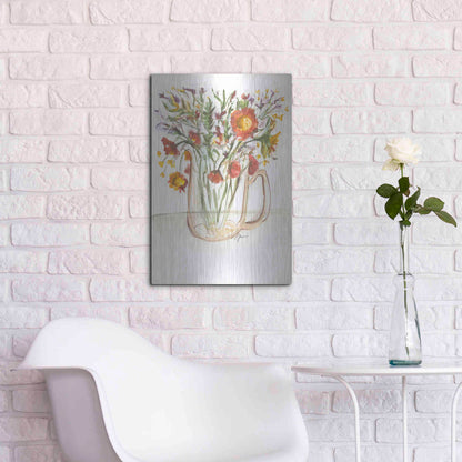 Luxe Metal Art 'Buttermilk Farm Florals' by Jessica Mingo, Metal Wall Art,16x24