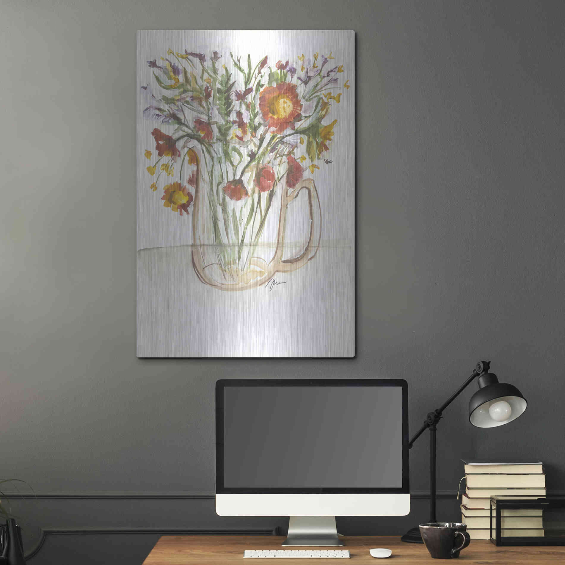 Luxe Metal Art 'Buttermilk Farm Florals' by Jessica Mingo, Metal Wall Art,24x36