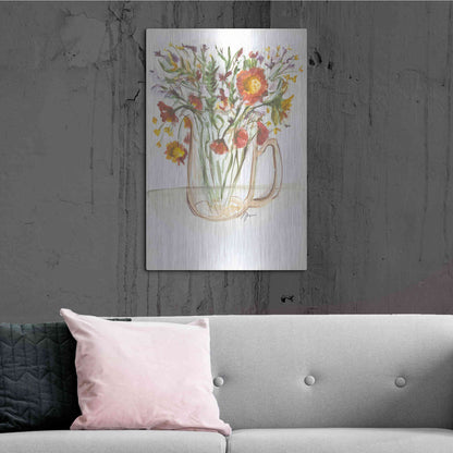 Luxe Metal Art 'Buttermilk Farm Florals' by Jessica Mingo, Metal Wall Art,24x36