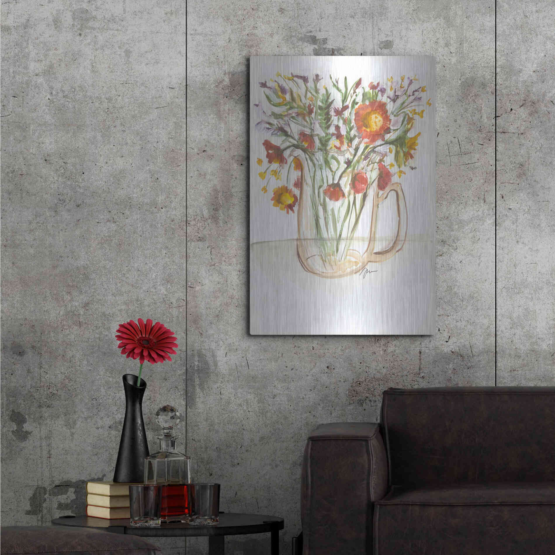 Luxe Metal Art 'Buttermilk Farm Florals' by Jessica Mingo, Metal Wall Art,24x36