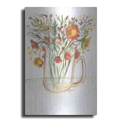 Luxe Metal Art 'Buttermilk Farm Florals' by Jessica Mingo, Metal Wall Art