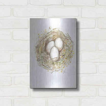 Luxe Metal Art 'Nest of Love' by Jessica Mingo, Metal Wall Art,12x16