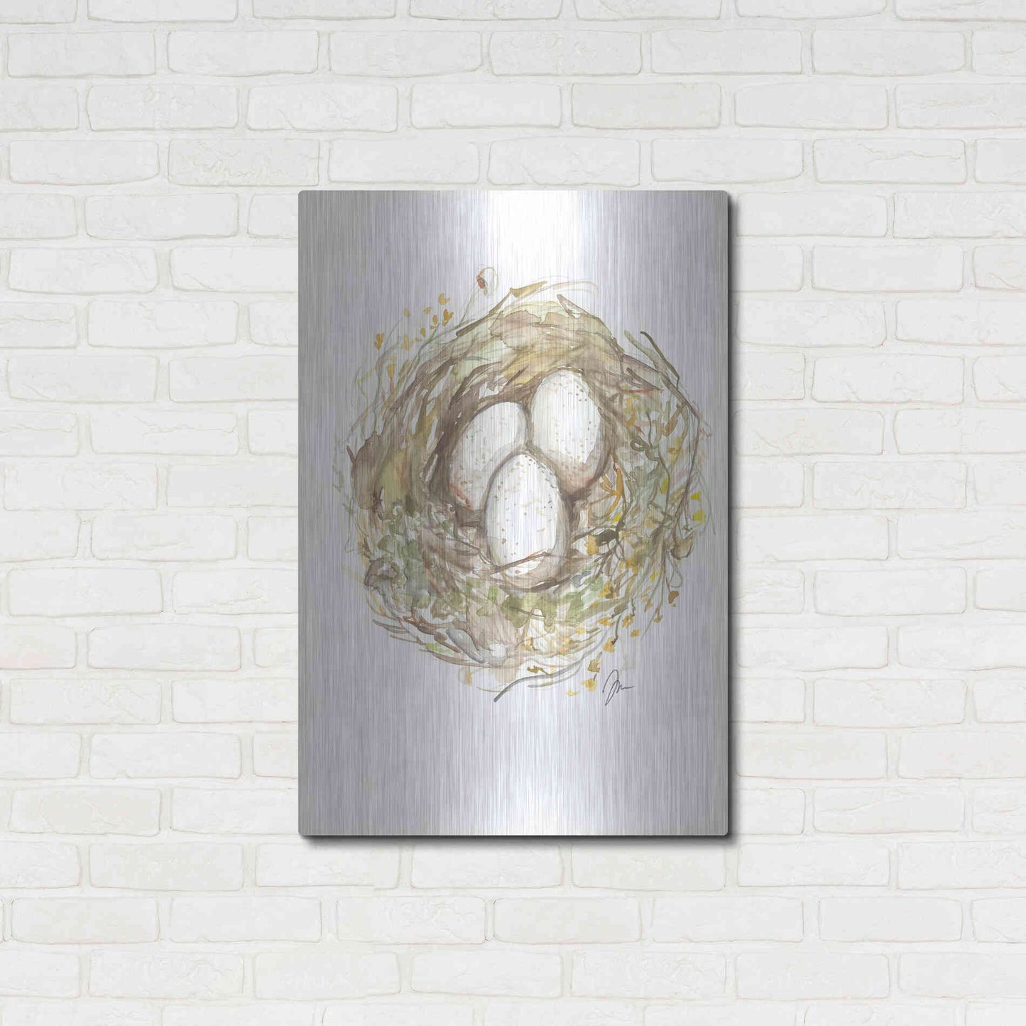 Luxe Metal Art 'Nest of Love' by Jessica Mingo, Metal Wall Art,24x36