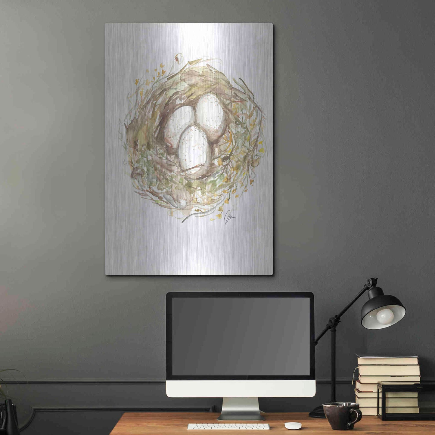 Luxe Metal Art 'Nest of Love' by Jessica Mingo, Metal Wall Art,24x36