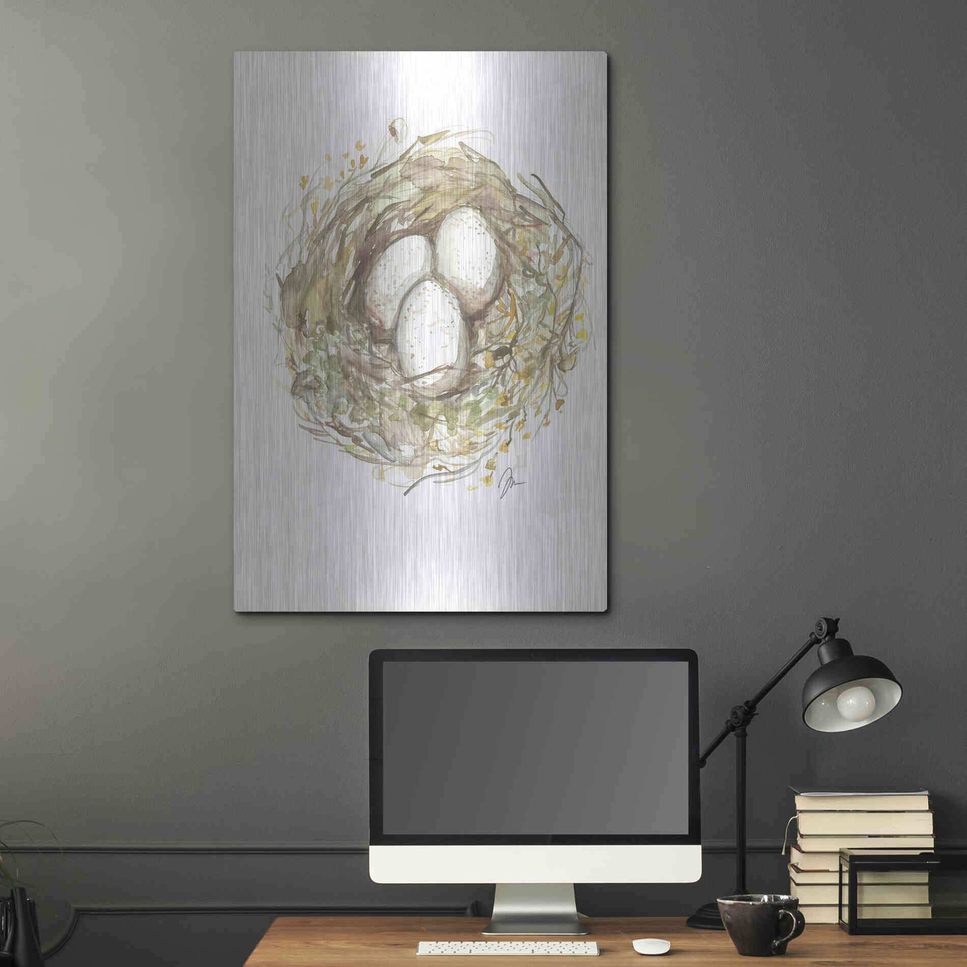 Luxe Metal Art 'Nest of Love' by Jessica Mingo, Metal Wall Art,24x36