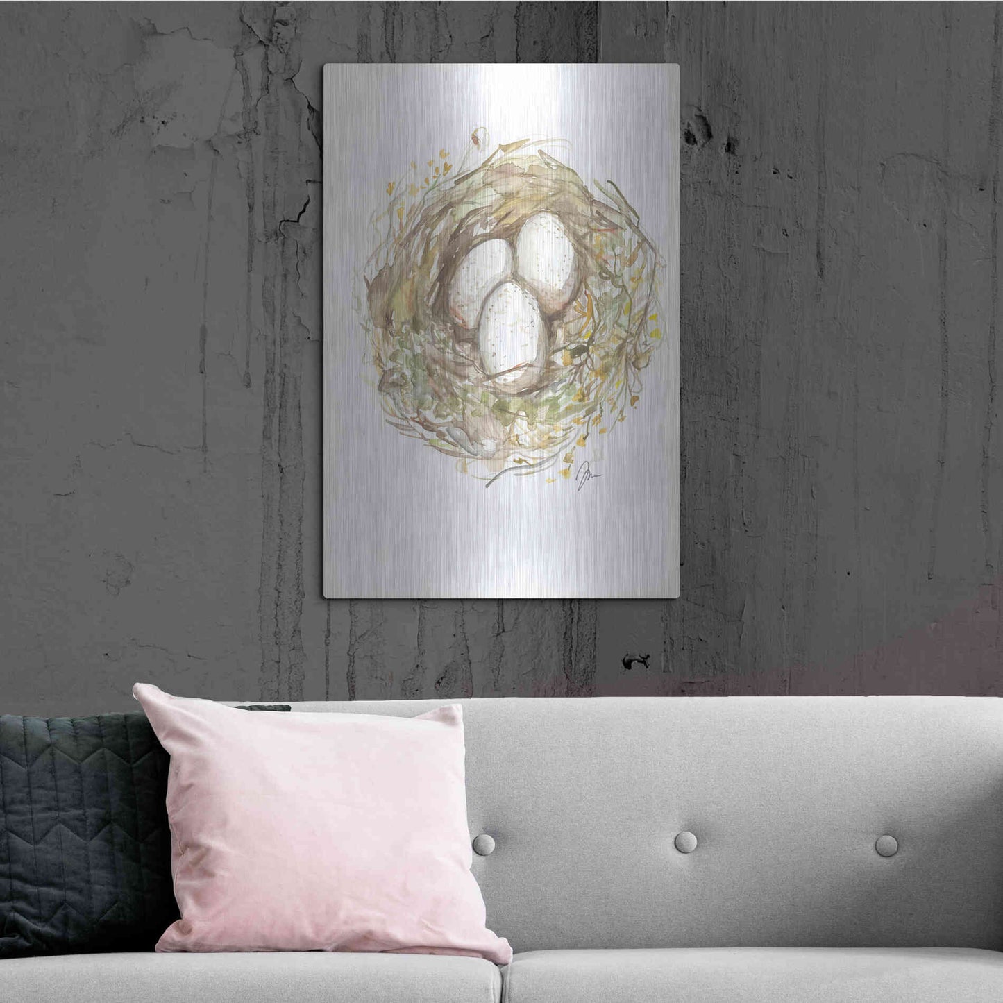 Luxe Metal Art 'Nest of Love' by Jessica Mingo, Metal Wall Art,24x36