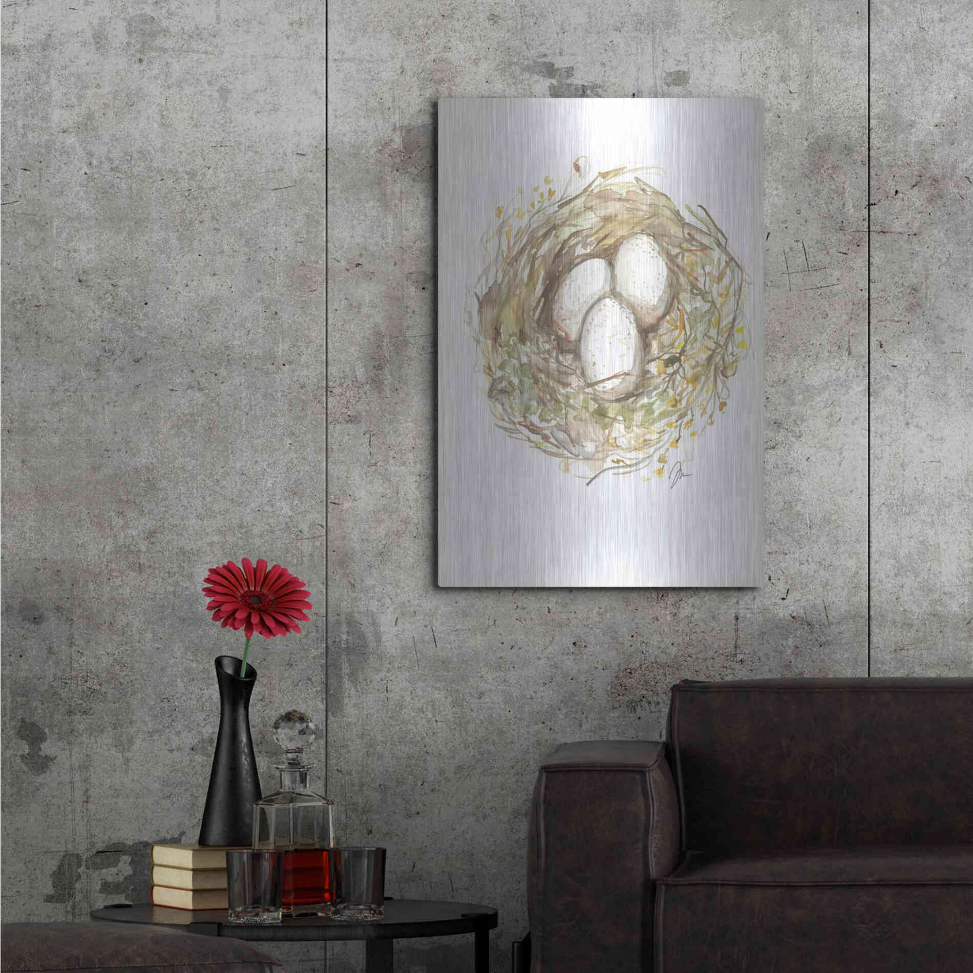 Luxe Metal Art 'Nest of Love' by Jessica Mingo, Metal Wall Art,24x36