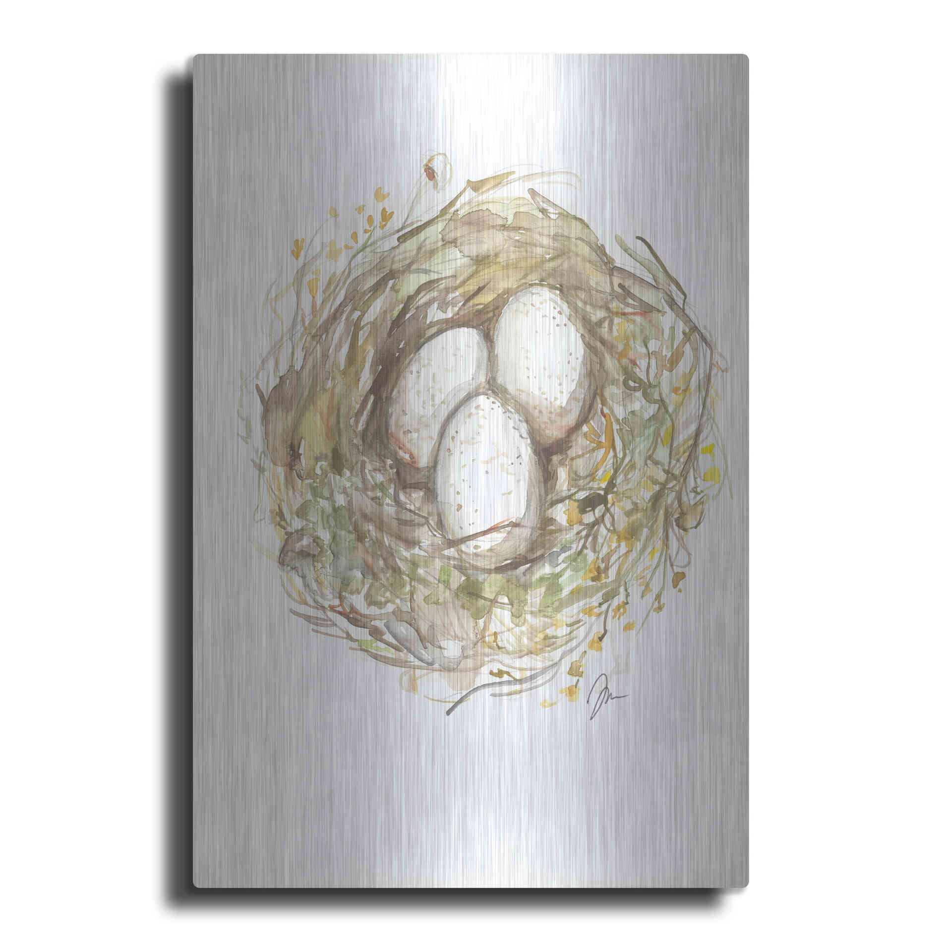 Luxe Metal Art 'Nest of Love' by Jessica Mingo, Metal Wall Art