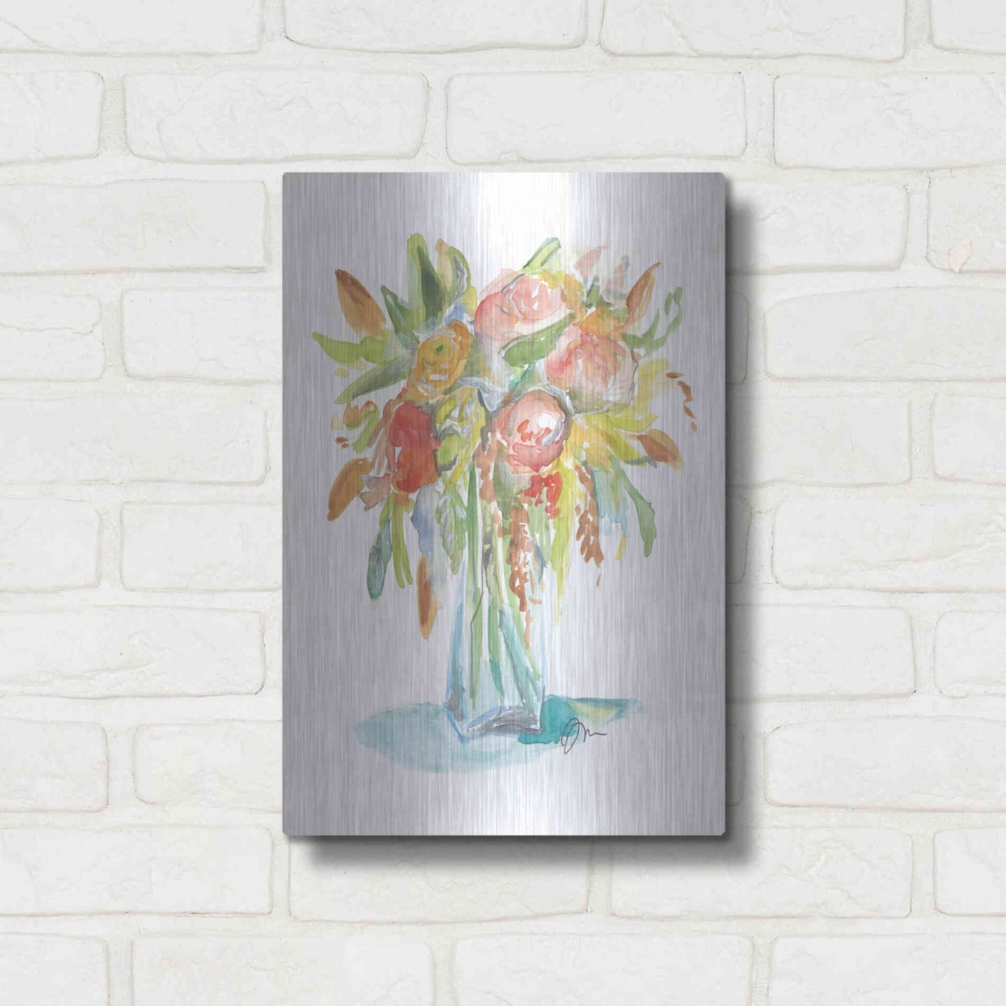 Luxe Metal Art 'Spring Memories' by Jessica Mingo, Metal Wall Art,12x16