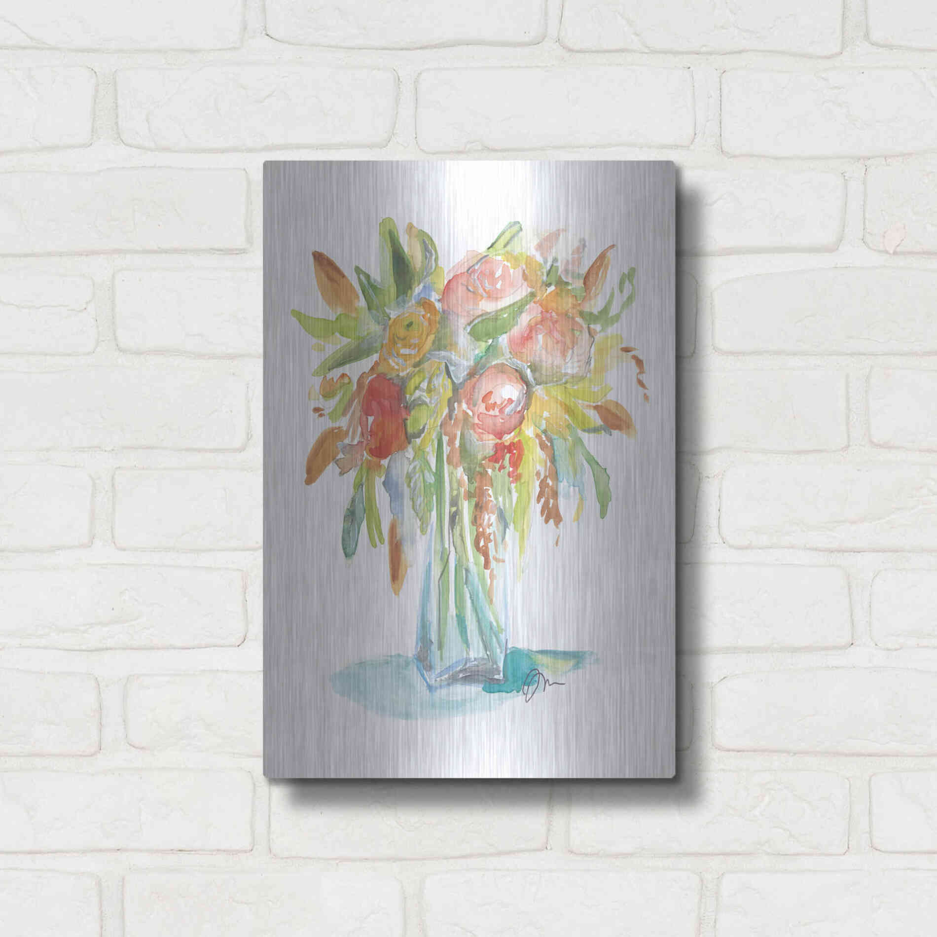 Luxe Metal Art 'Spring Memories' by Jessica Mingo, Metal Wall Art,12x16