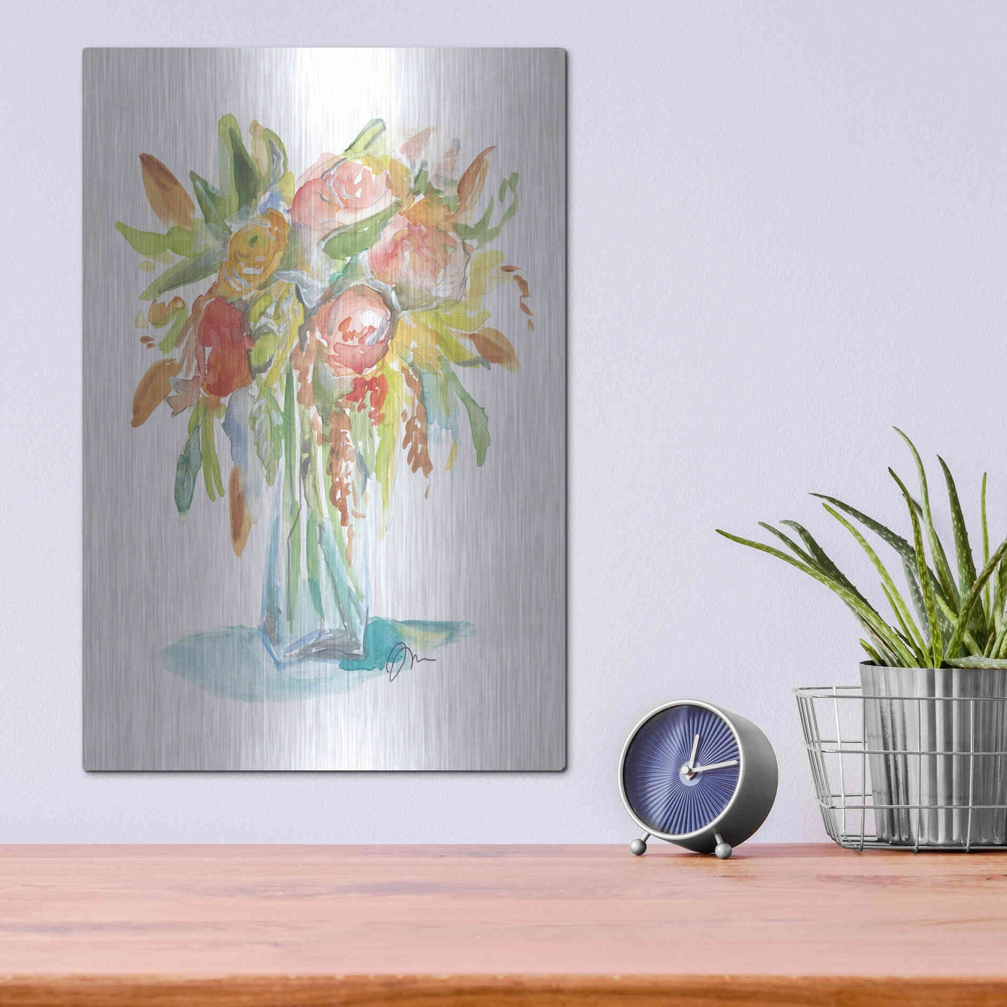 Luxe Metal Art 'Spring Memories' by Jessica Mingo, Metal Wall Art,12x16
