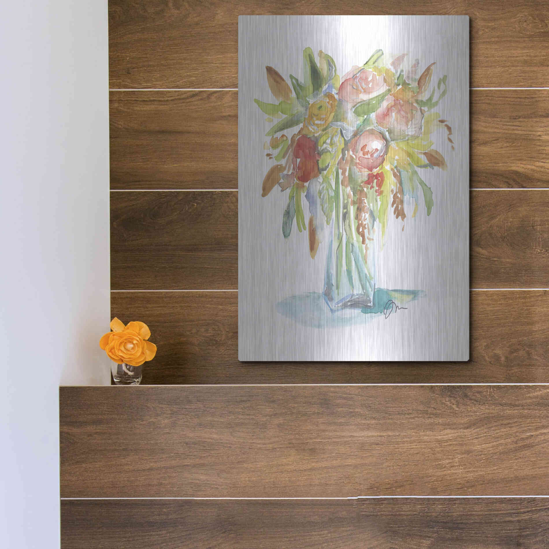 Luxe Metal Art 'Spring Memories' by Jessica Mingo, Metal Wall Art,12x16