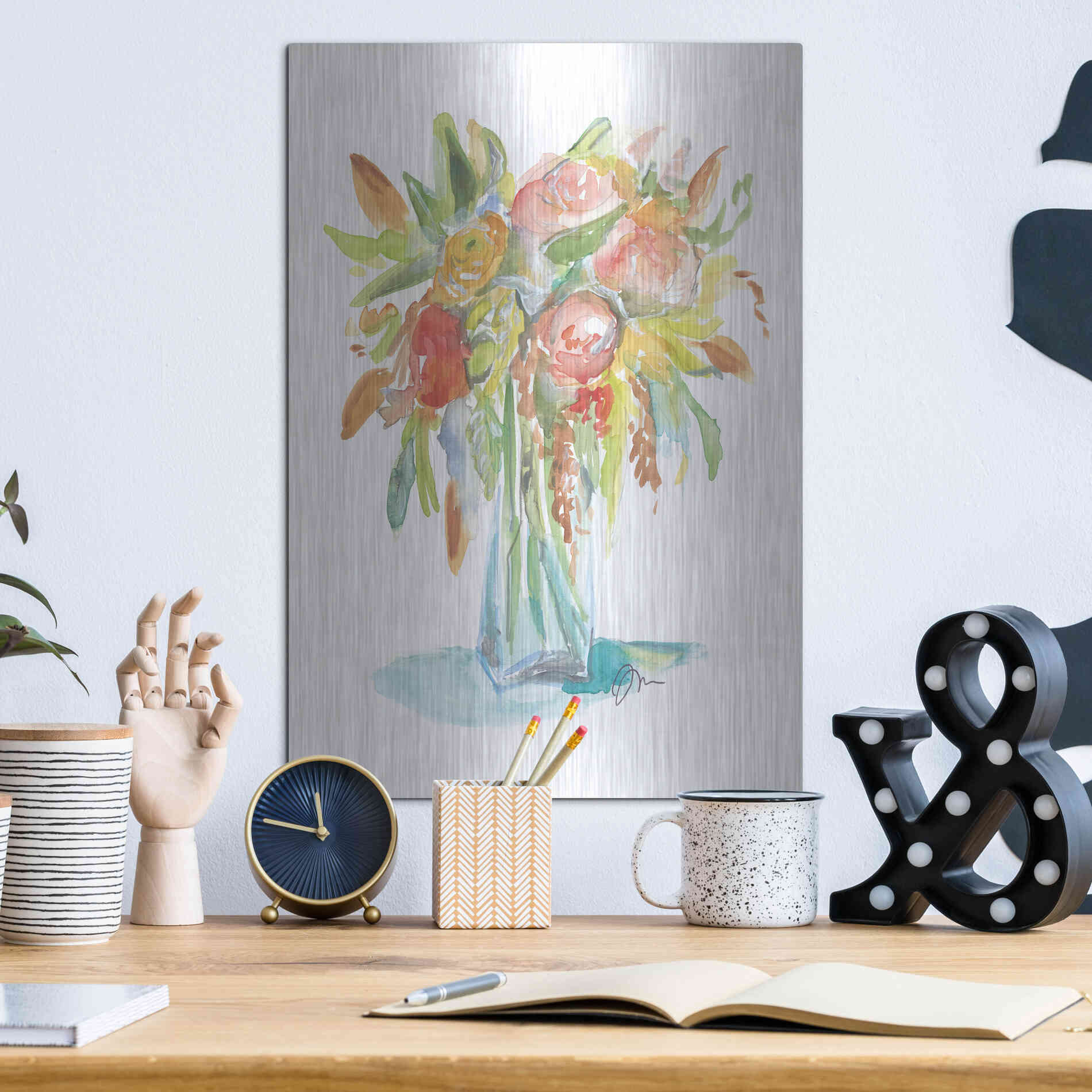Luxe Metal Art 'Spring Memories' by Jessica Mingo, Metal Wall Art,12x16