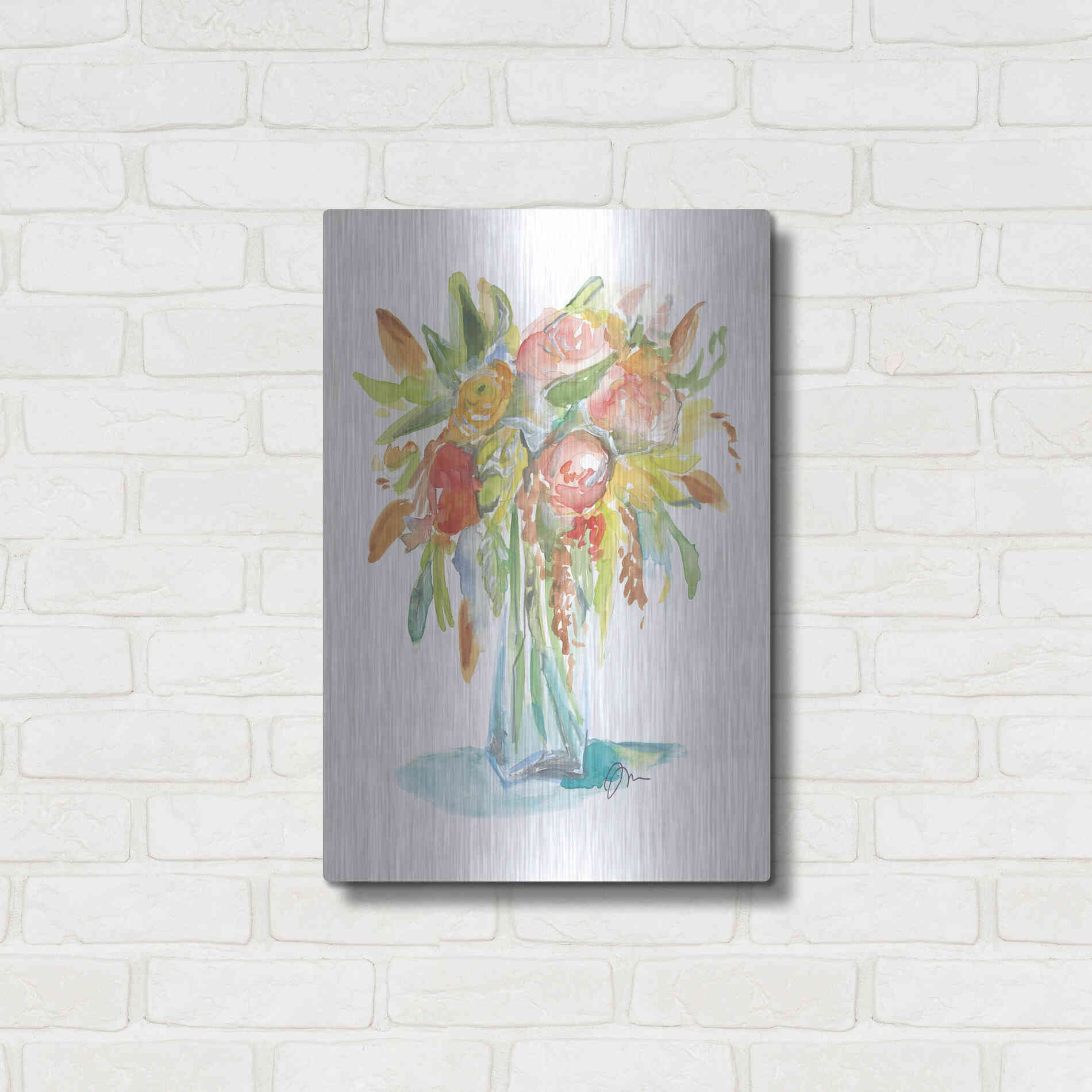 Luxe Metal Art 'Spring Memories' by Jessica Mingo, Metal Wall Art,16x24
