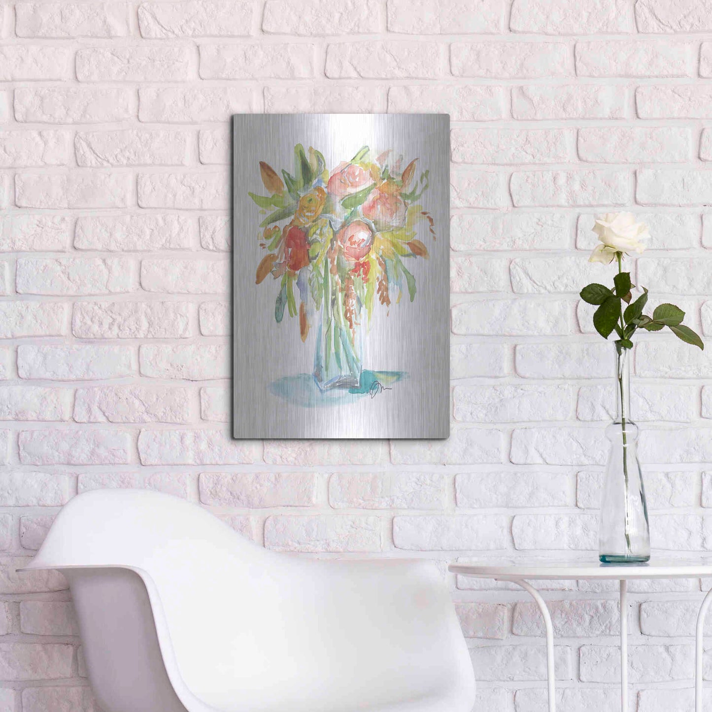 Luxe Metal Art 'Spring Memories' by Jessica Mingo, Metal Wall Art,16x24