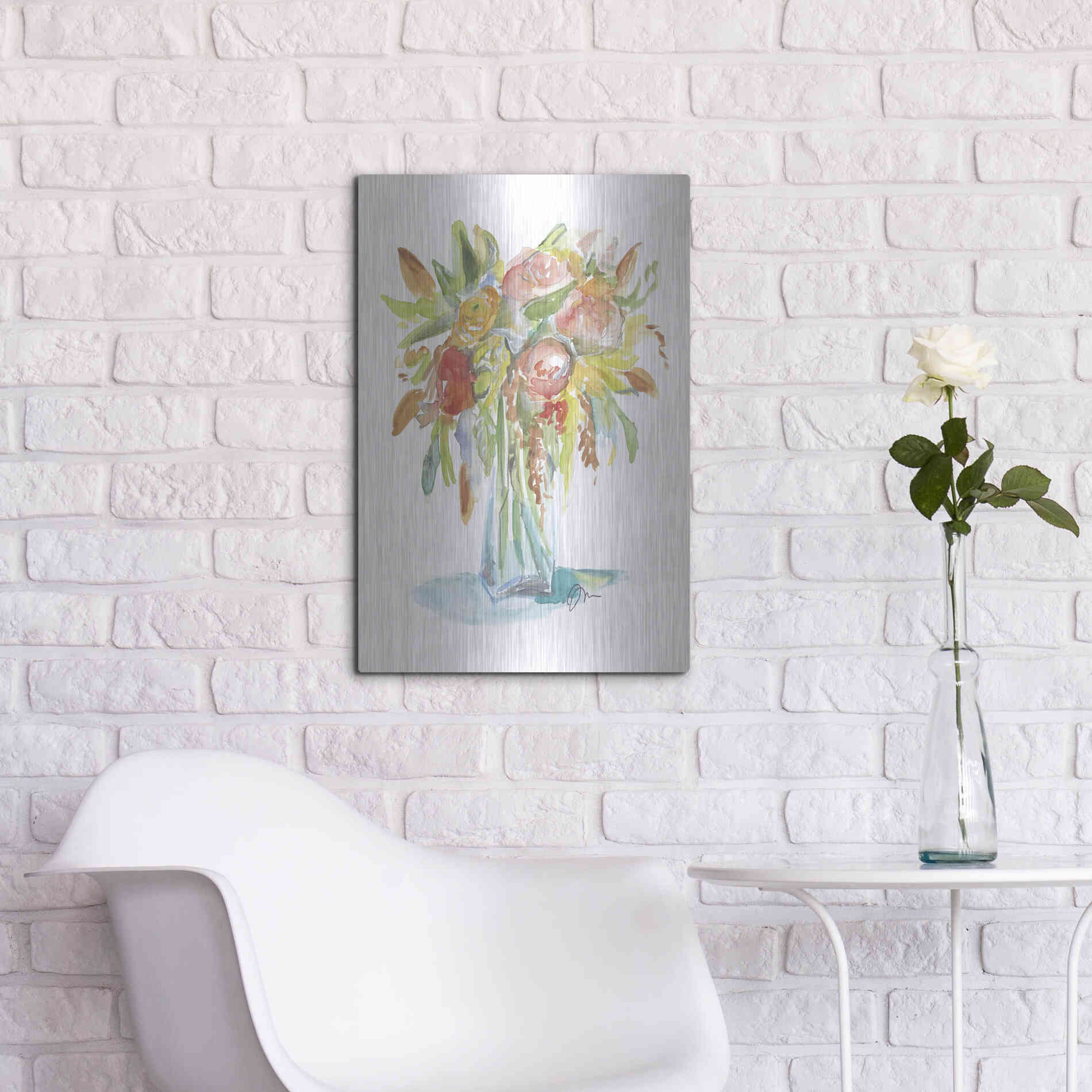 Luxe Metal Art 'Spring Memories' by Jessica Mingo, Metal Wall Art,16x24