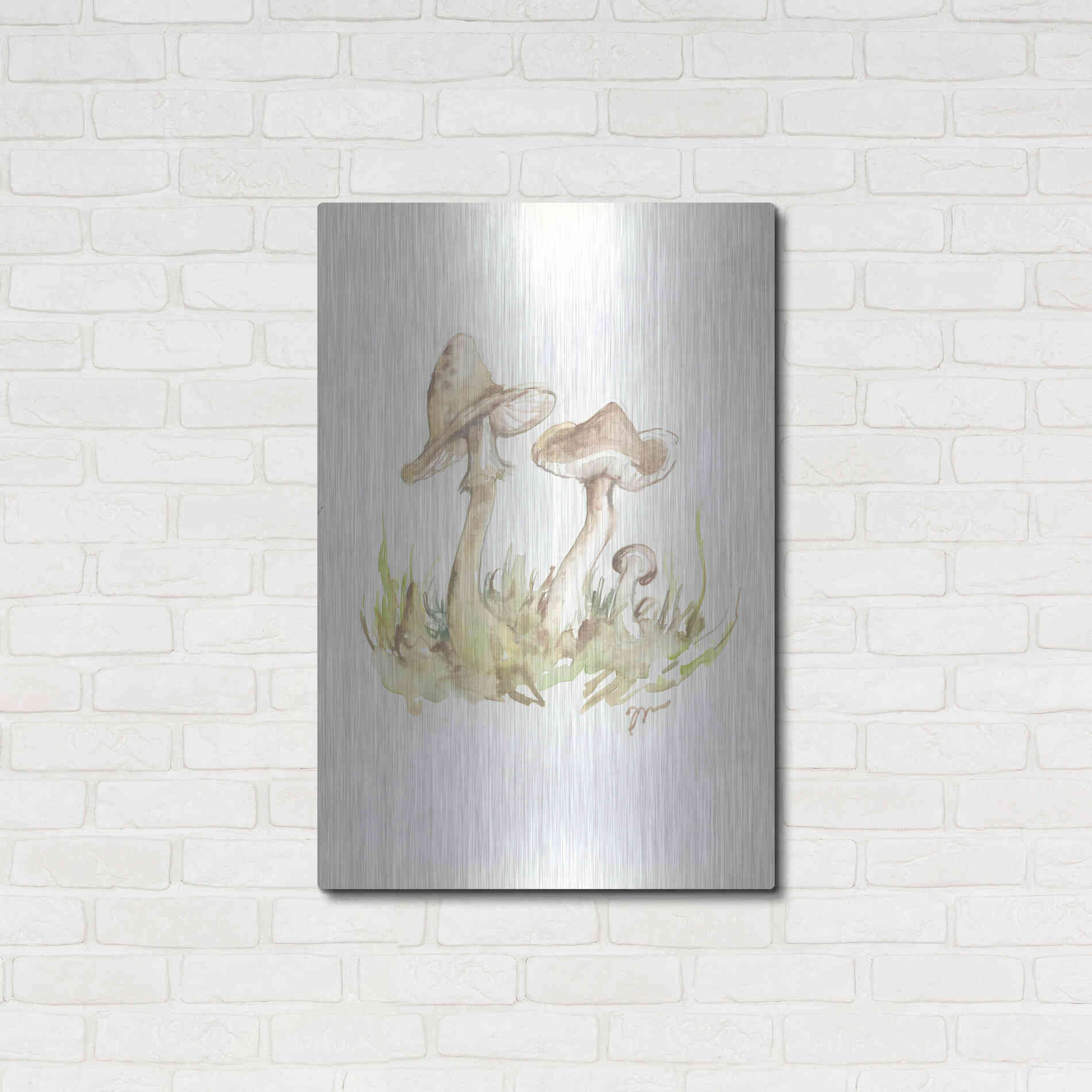 Luxe Metal Art 'Fall Mushrooms' by Jessica Mingo, Metal Wall Art,24x36