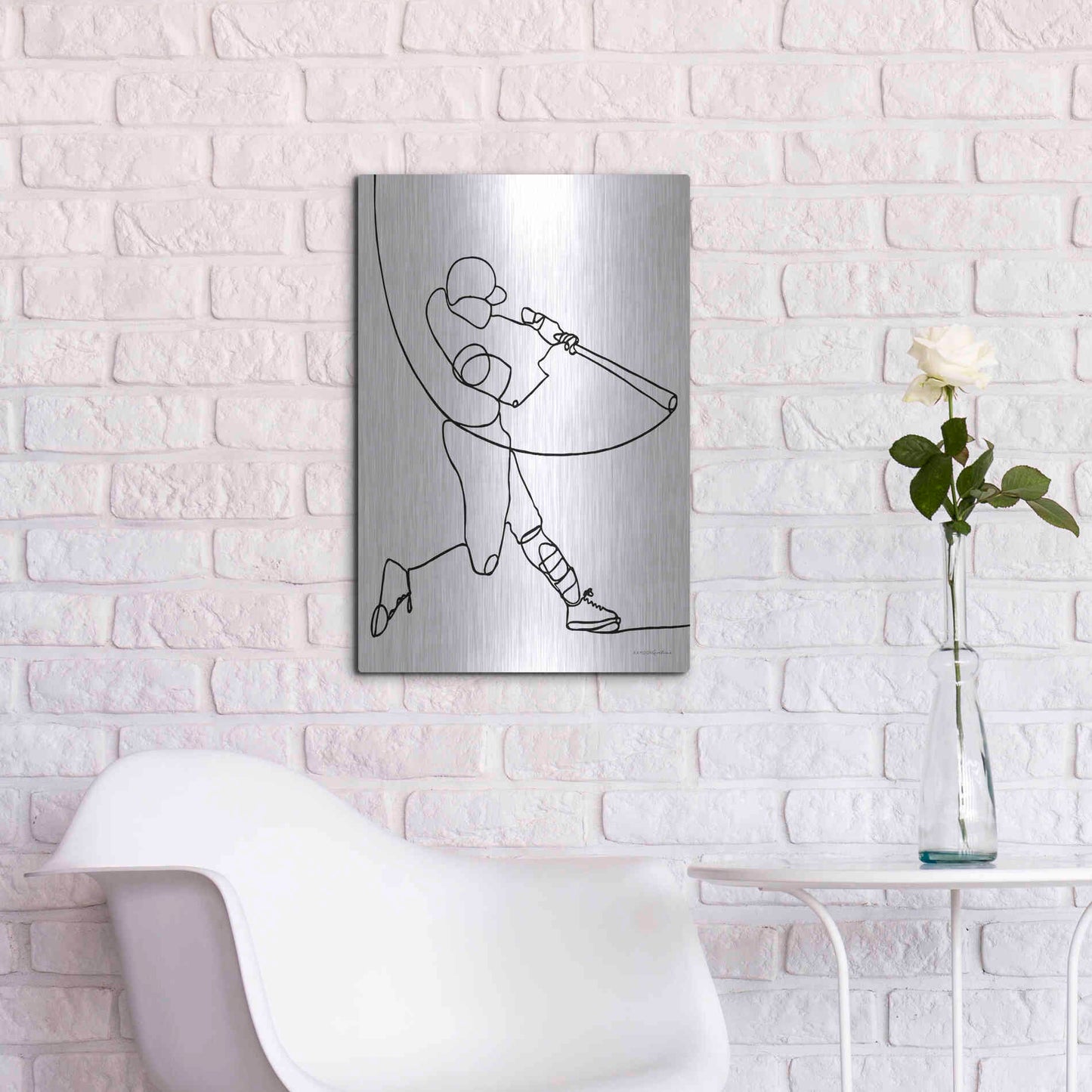 Luxe Metal Art 'Grand Slam' by Kamdon Kreations, Metal Wall Art,16x24