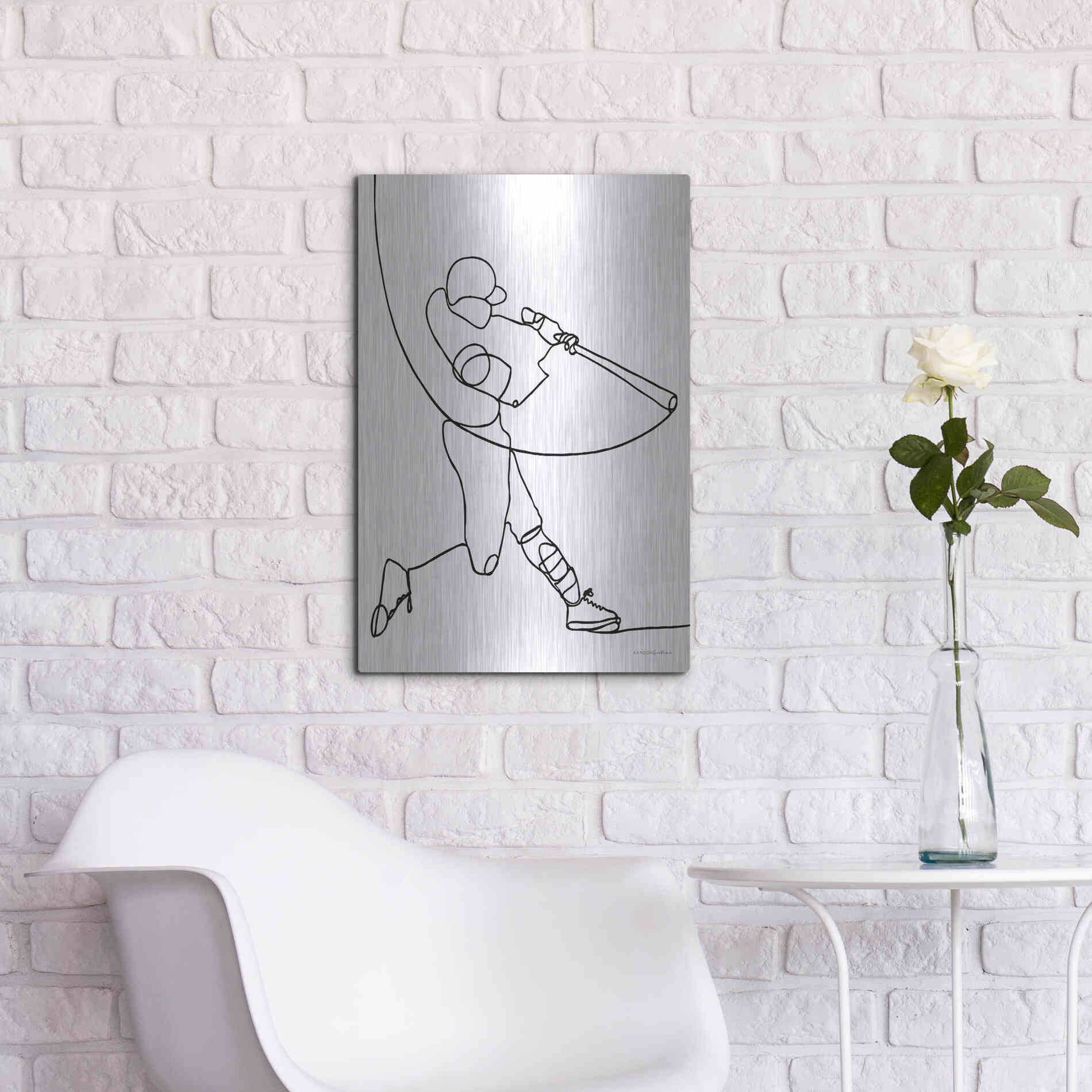 Luxe Metal Art 'Grand Slam' by Kamdon Kreations, Metal Wall Art,16x24
