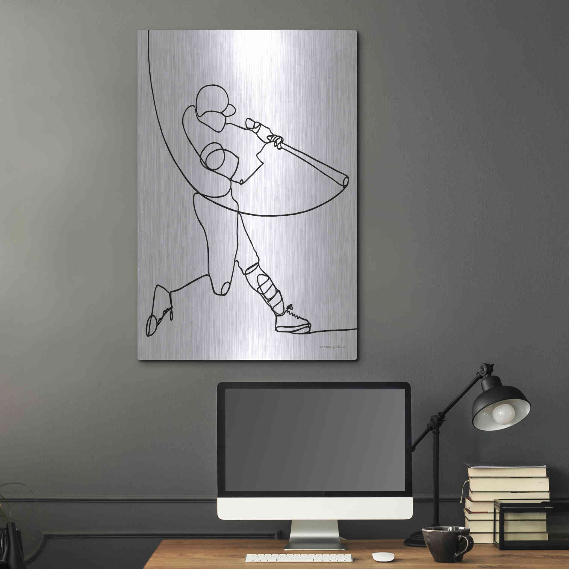 Luxe Metal Art 'Grand Slam' by Kamdon Kreations, Metal Wall Art,24x36